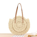 Factory Direct New Big-name Simple Round Shoulder Straw Bag Woven Beach Summer Woman Handbag