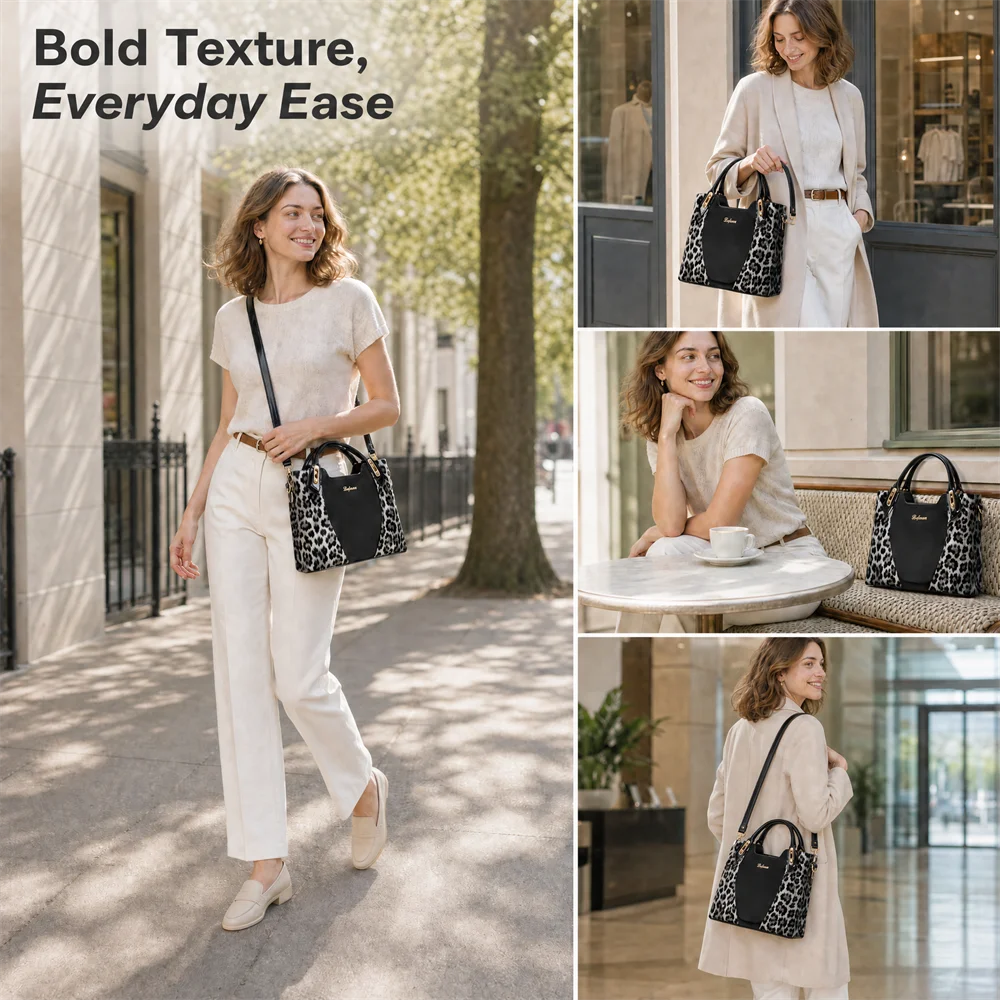 Factory-Direct Plaid Zipper Closure Polyester Lining Women's Crossbody Bags Korean-Style Minimalist Chic Messenger Bags Set