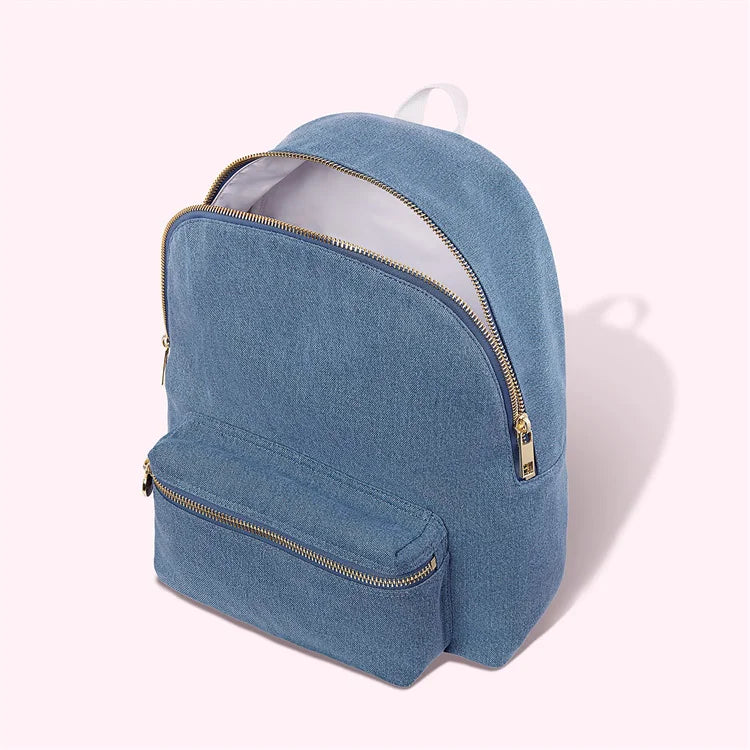 Fashion Leisure Jeans Backpack Denim Jeans Bag Travelling Women Backpack With Patch