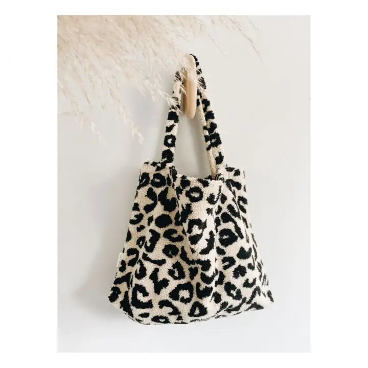 Fashion Selling Puffy Mom Bag Large Capacity Shoulder Leopard Teddy Tote Bag