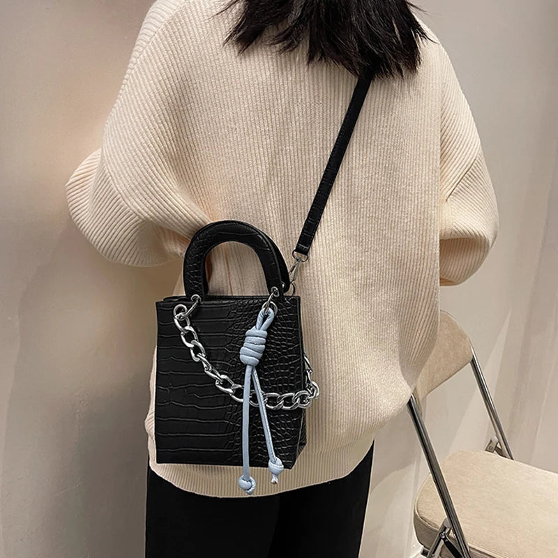 Fashion Stone Pattern Small Women's Bag Versatile Messenger Portable Tote Bag
