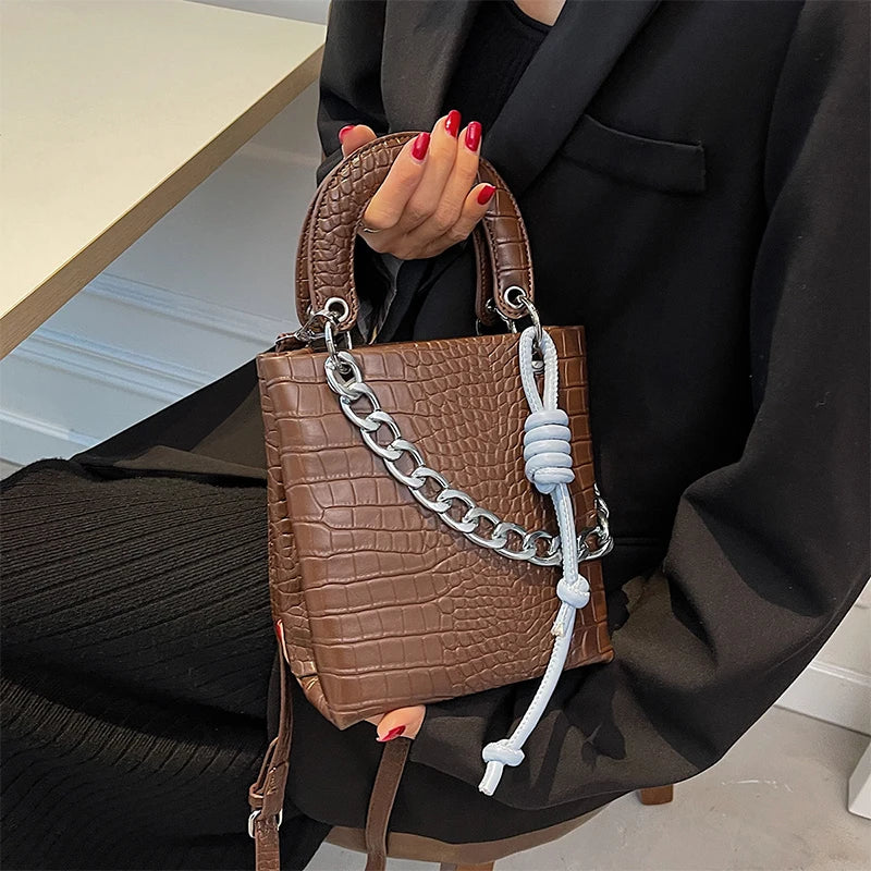 Fashion Stone Pattern Small Women's Bag Versatile Messenger Portable Tote Bag