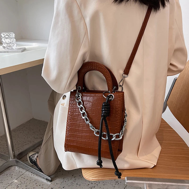 Fashion Stone Pattern Small Women's Bag Versatile Messenger Portable Tote Bag