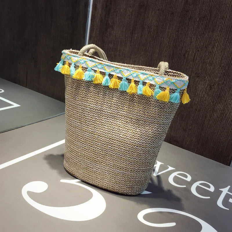 Female Bag 2019 Summer New Straw Beach Bag Fashion Pineapple Hand Shoulder Messenger Bag