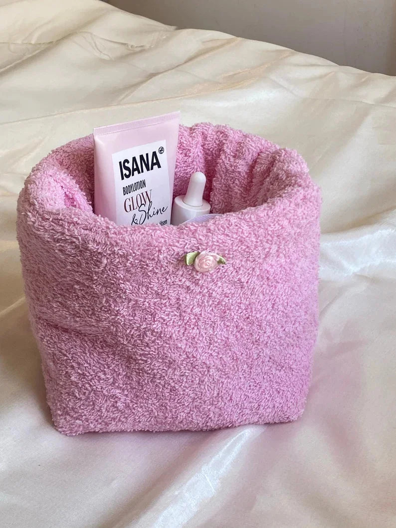 Floral Makeup Organizer Cosmetic Storage Baskets Pink Bow Makeup Organizer Cute Gift for Her