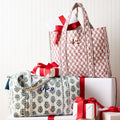 Floral Quilted Luggage Bag Handmade Cotton Duffle Bag Recycled Tote Bag