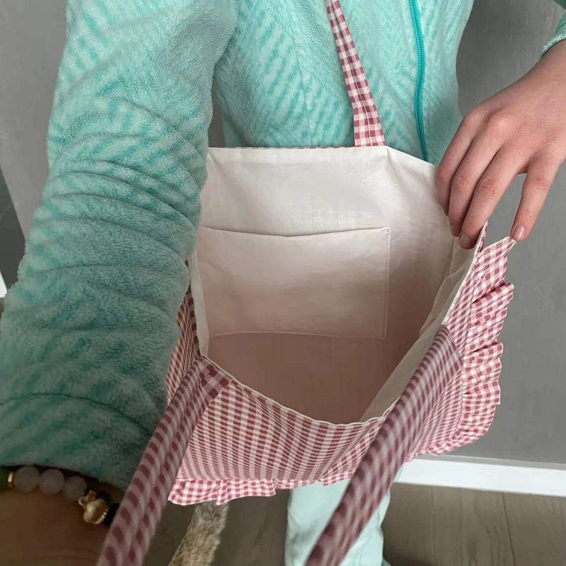 Full Color Printing Tote Bag Ruffle Tote Bag Fashion Custom Tote Bags No Minimum