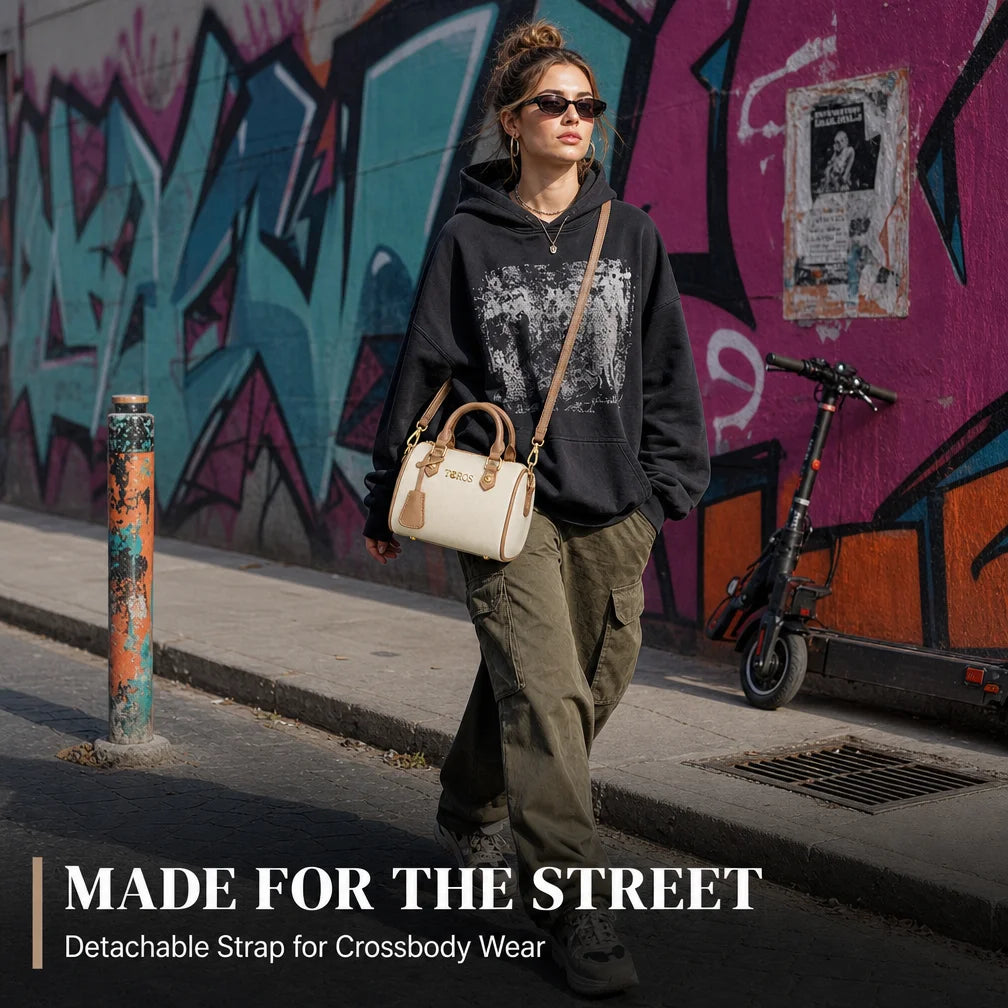 GRS Recycled PU Leather Pillow Bag OEM Custom Logo Streetwear Influencer Merch BSCI Factory Waterproof Women Shoulder Bag