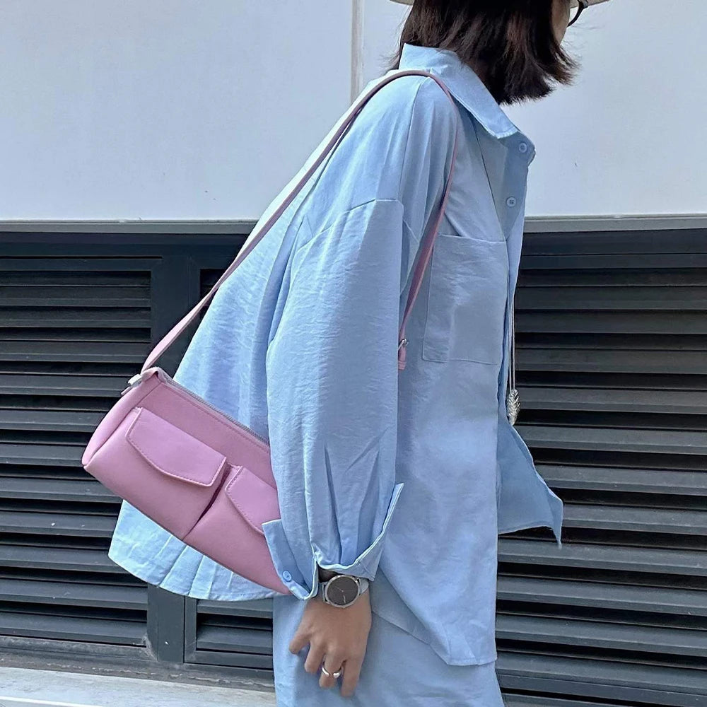 Genuine Leather Handbag Women Minimalist Shoulder Tote Bag for Work Travel Office Soft Cowhide Crossbody Satchel Purses