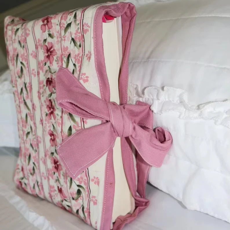 Handmade Book Sleeve Pouch Floral Books Protector Quilted Bow Bible Sleeve Book Cover