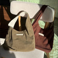 Handmade Corduroy Handbag Girls Leopard Tote Shoulder Bag Light Weight Customizable Women's Canvas Shoulder Bag