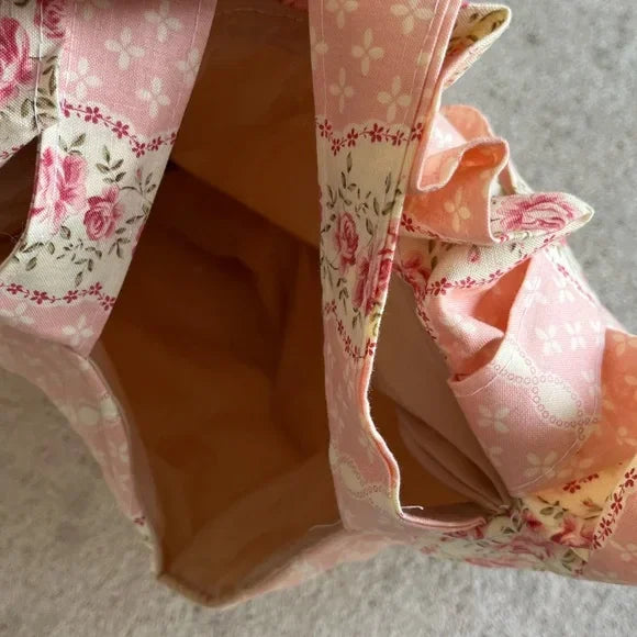 Handmade Cotton Heart Shaped Quilted Croquet Tote Bag Purse Custom Logo Shoulder Bag