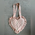 Handmade Cotton Heart Shaped Quilted Croquet Tote Bag Purse Custom Logo Shoulder Bag