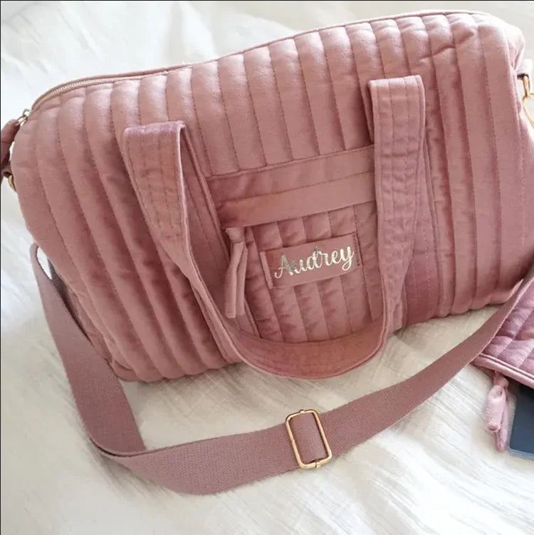 Handmade Custom Travel ToTe Handbag Personalized Velvet Duffle Bag Large Size Weekender Gym Bag