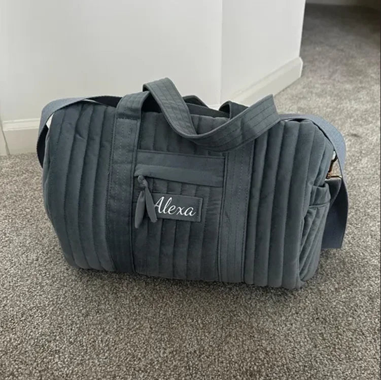 Handmade Custom Travel ToTe Handbag Personalized Velvet Duffle Bag Large Size Weekender Gym Bag