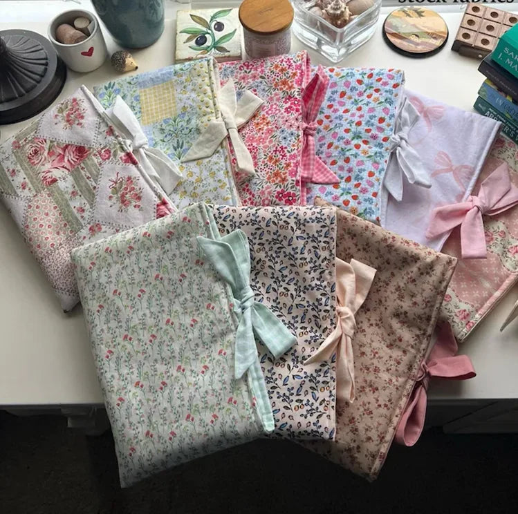 Handmade Floral Book Sleeve Cute Cotton Book Cover Custom Paperback Book Sleeve