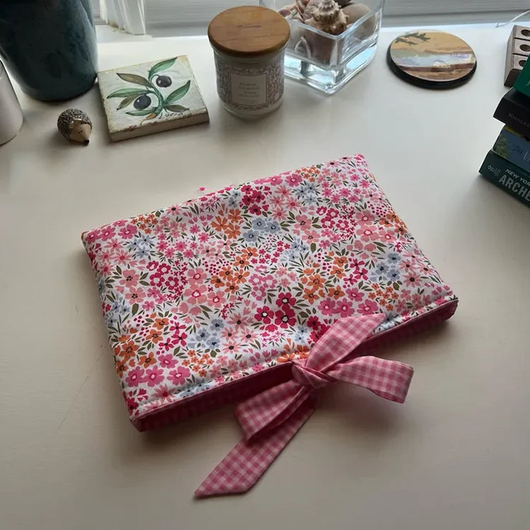 Handmade Floral Book Sleeve Cute Cotton Book Cover Custom Paperback Book Sleeve