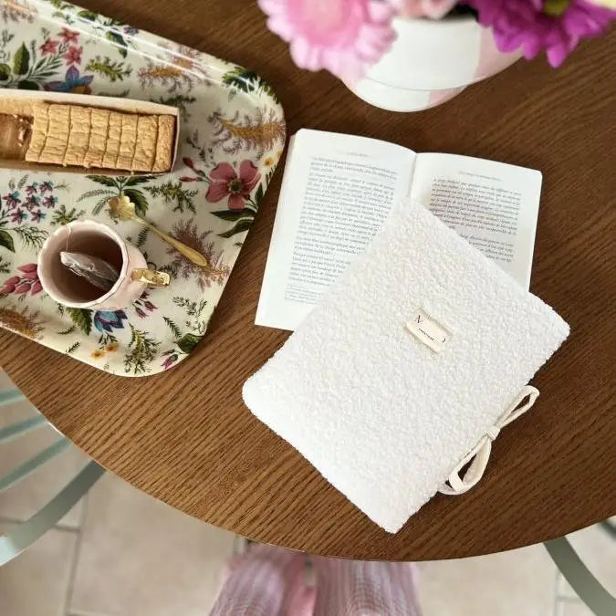 Handmade Gift Custom Embroidery logo Yellow Gingham Personalised Useful Floral Book Cover