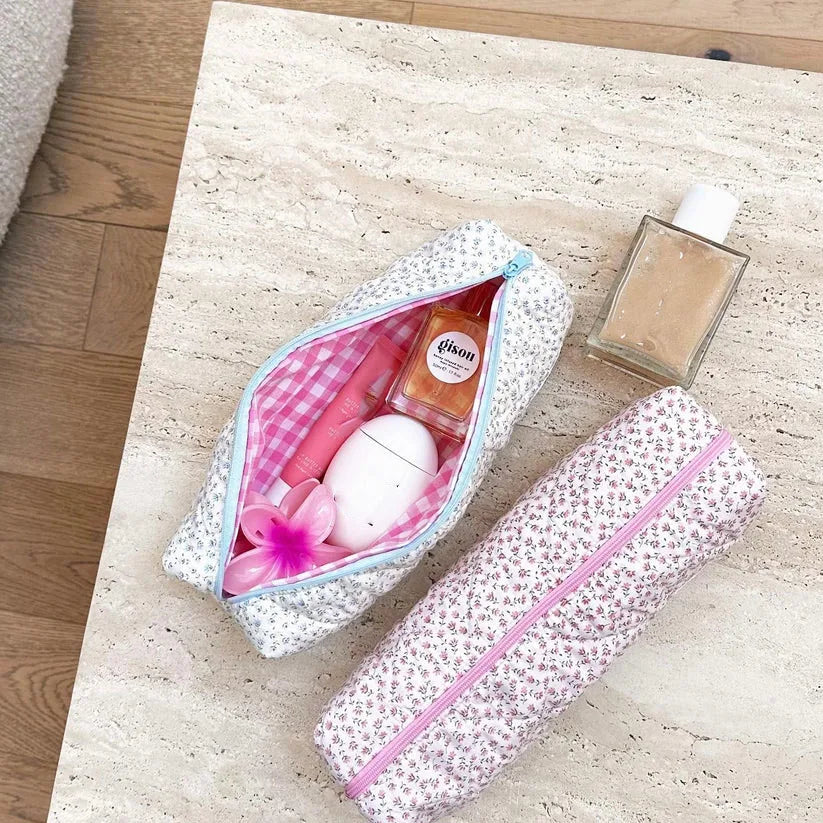 Handmade Hair Tool Bag Floral Quilted Hair Too Bag Customized Print Long Bag