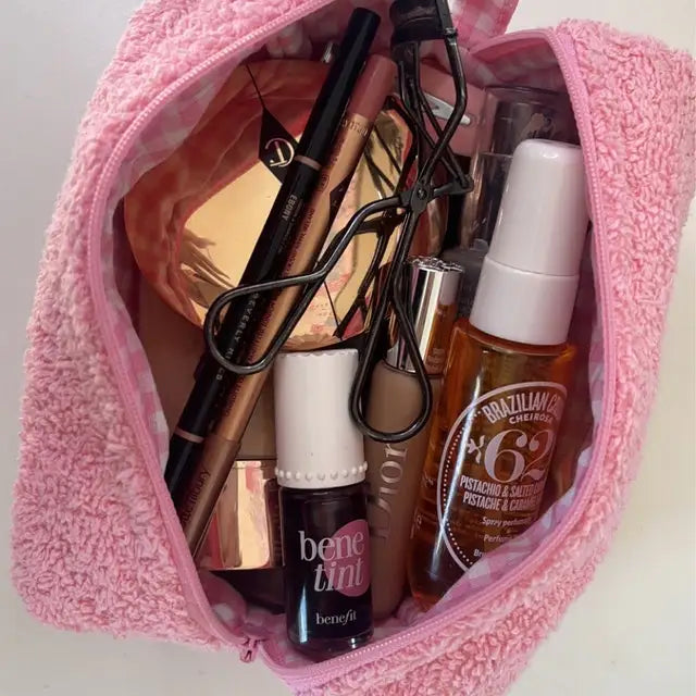 Handmade Towel Makeup Bag Cutest Terry Cloth Cosmetics Pouch