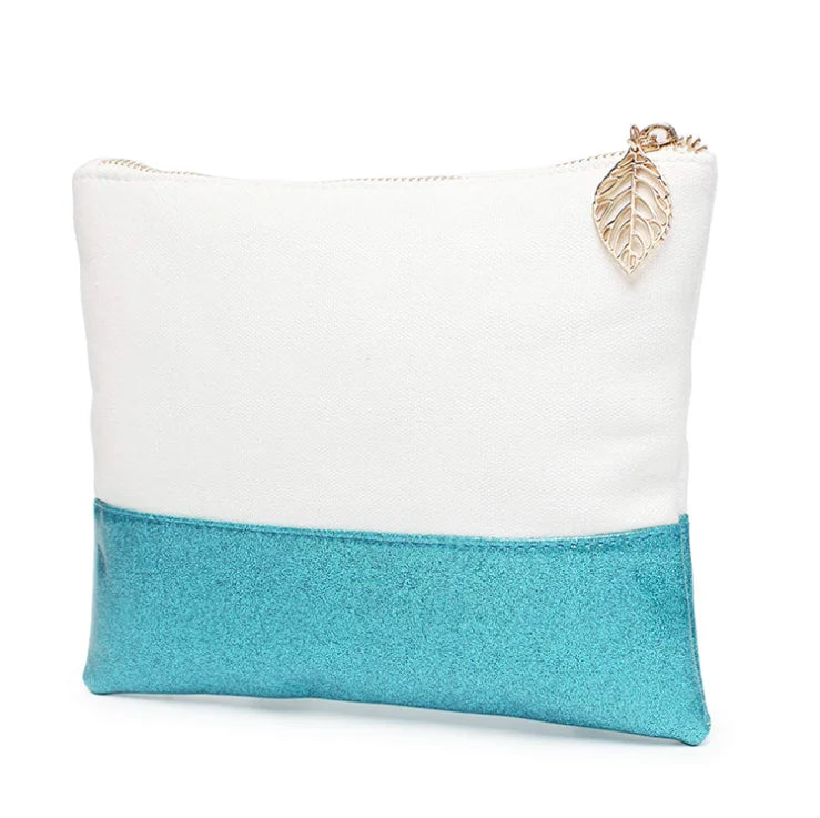 High Quality Canvas Low MOQ Cotton Zipper Cosmetic Pouch