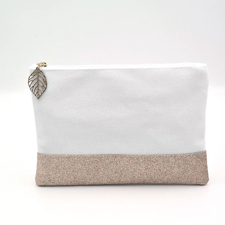 High Quality Canvas Low MOQ Cotton Zipper Cosmetic Pouch