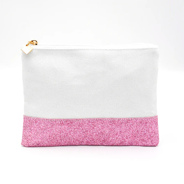 High Quality Canvas Low MOQ Cotton Zipper Cosmetic Pouch