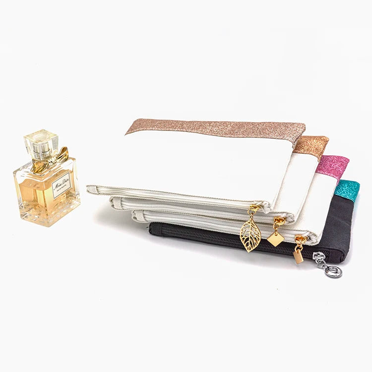 High Quality Canvas Low MOQ Cotton Zipper Cosmetic Pouch