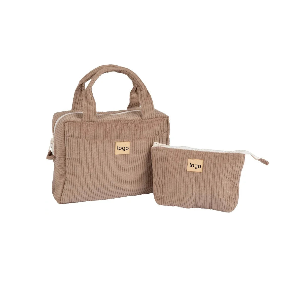 High Quality Cotton Makeup Bag Custom Capacious Bags Portable Corduroy Travel Case