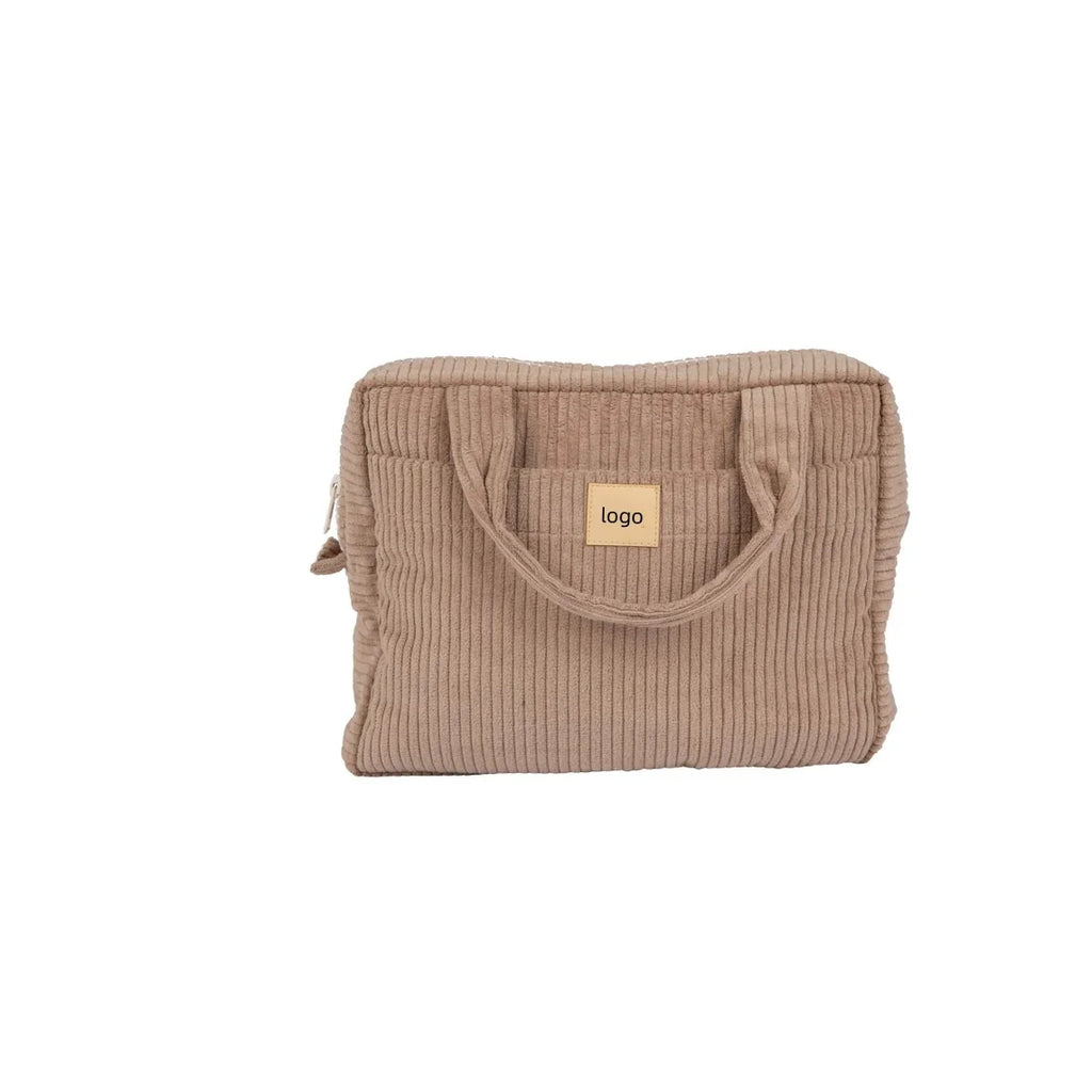 High Quality Cotton Makeup Bag Custom Capacious Bags Portable Corduroy Travel Case