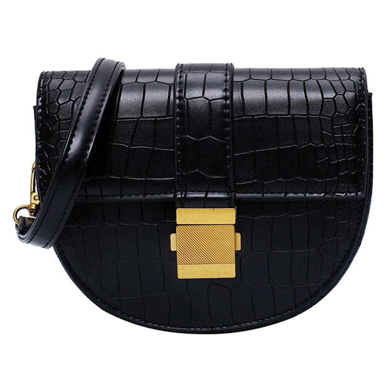 High Quality Custom Logo Stone Crocodile Pattern Mini Portable Satchel PU Bag