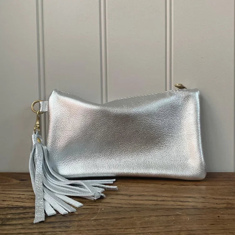 High Quality Gold Pu Leather Makeup Bag Personalized Tassel Cosmetic Bag Wedding Bridesmaid Gift Travel Pouch