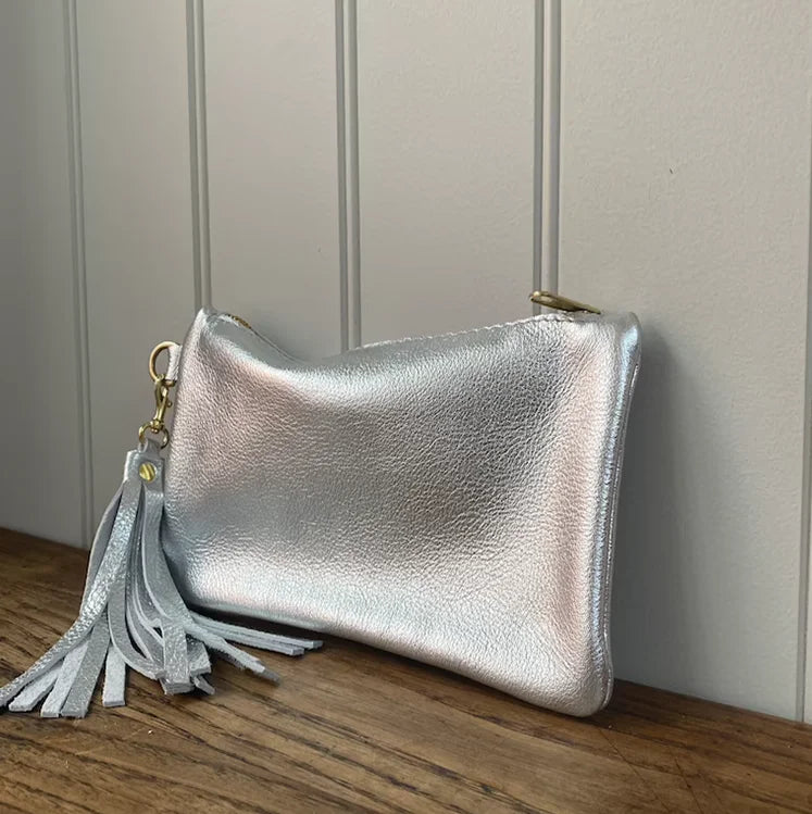 High Quality Gold Pu Leather Makeup Bag Personalized Tassel Cosmetic Bag Wedding Bridesmaid Gift Travel Pouch