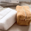 High Quality Teddy Cosmetic Bag Minimum Quantity Cute Fluffy Makeup Bag Fashion Cotton Flower Makeup Bag