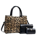 High-Value New Leopard Print Patchwork Mother-Daughter Handbag Set Large Capacity Fashionable Waterproof Crossbody Bag Polyester