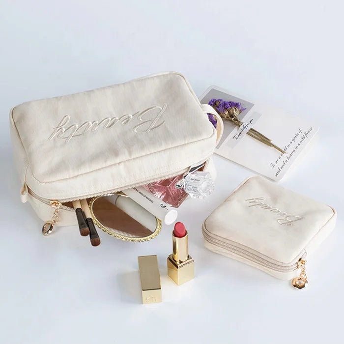 Hot Sale Cosmetic Bag Set Nylon Make up Bag Large Capacity Portable Storage Bag Custom logo