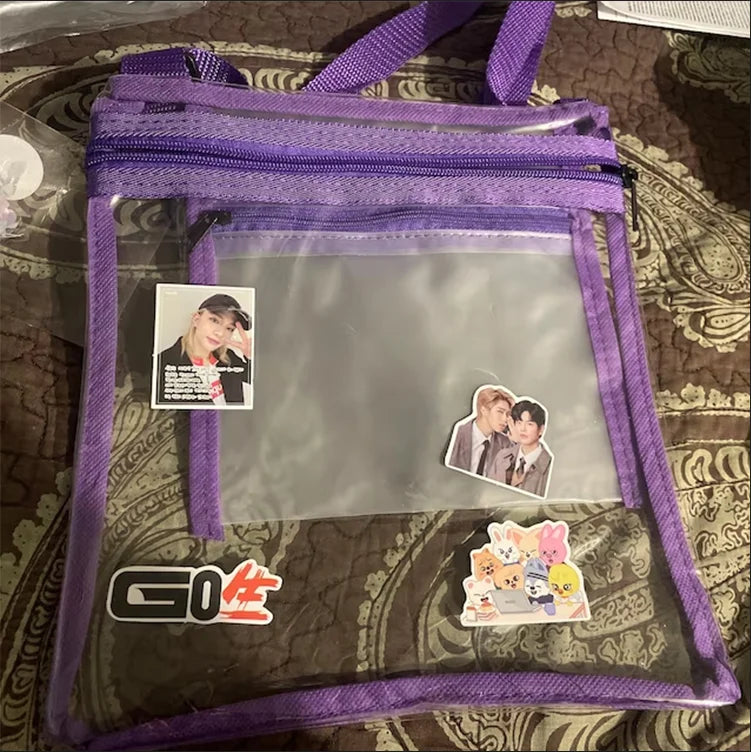 Hot Sale clear Zipper Crossbody Bag PVC Tote Shoulder Bag Custom Transparent Messenger Bag for Ladies