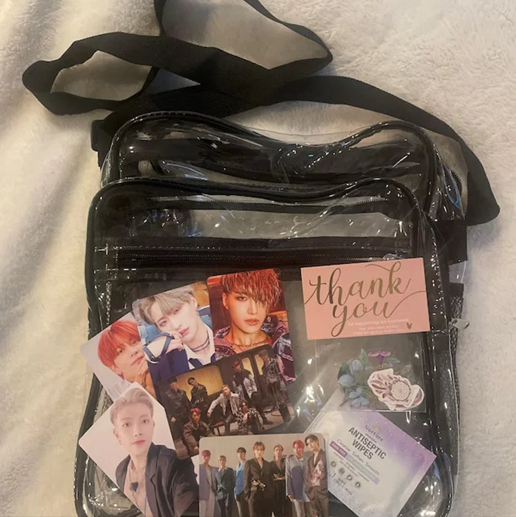 Hot Sale clear Zipper Crossbody Bag PVC Tote Shoulder Bag Custom Transparent Messenger Bag for Ladies