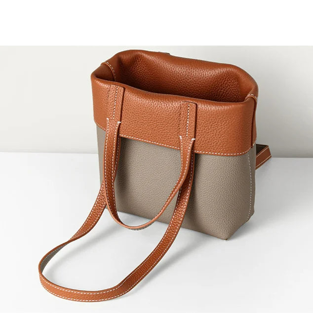 Hot Sale of Genuine Leather Women's Handbags Soft Cowhide Lightweight yet Spacious Double Sided Ladies Shoulder Bags Tote Bags
