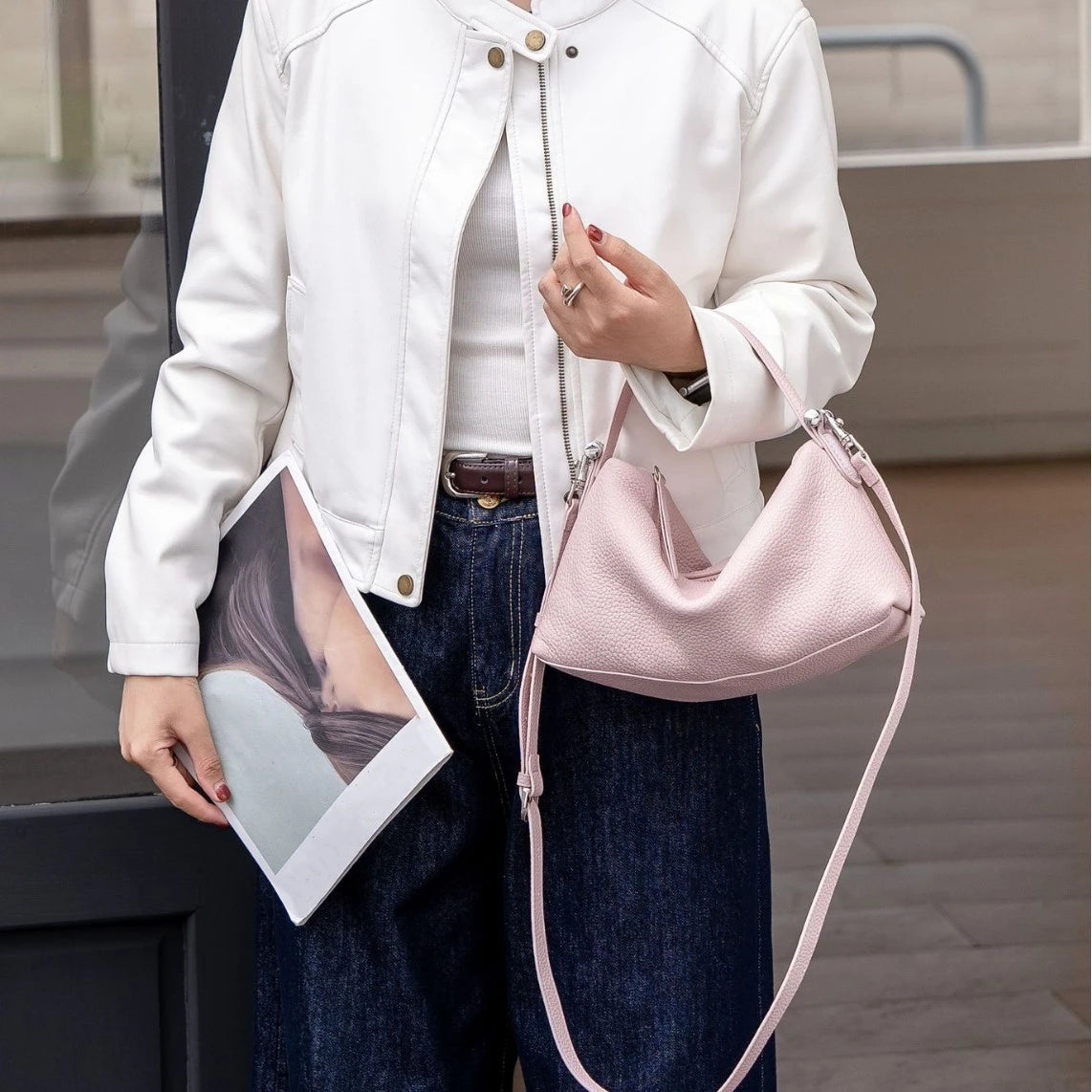 Hot Selling Genuine Leather Women's Handbags Simple Fashion Soft Cowhide Ladies Shoulder Bags Crossbody Bags