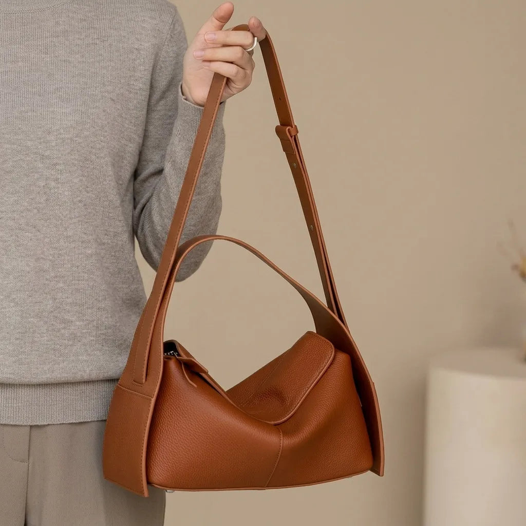 Hot Selling Genuine Leather Women's Handbags Casual Style Cowhide Lady Shoulder Bags Crossbody Bags Popular Ladies Bags