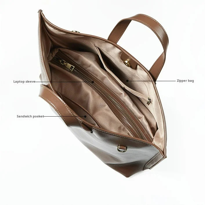 Hot Selling Genuine Leather Women's Handbags Vegetable Tanned Cowhide Ladies Bags Large Handbags for Women OEM ODM