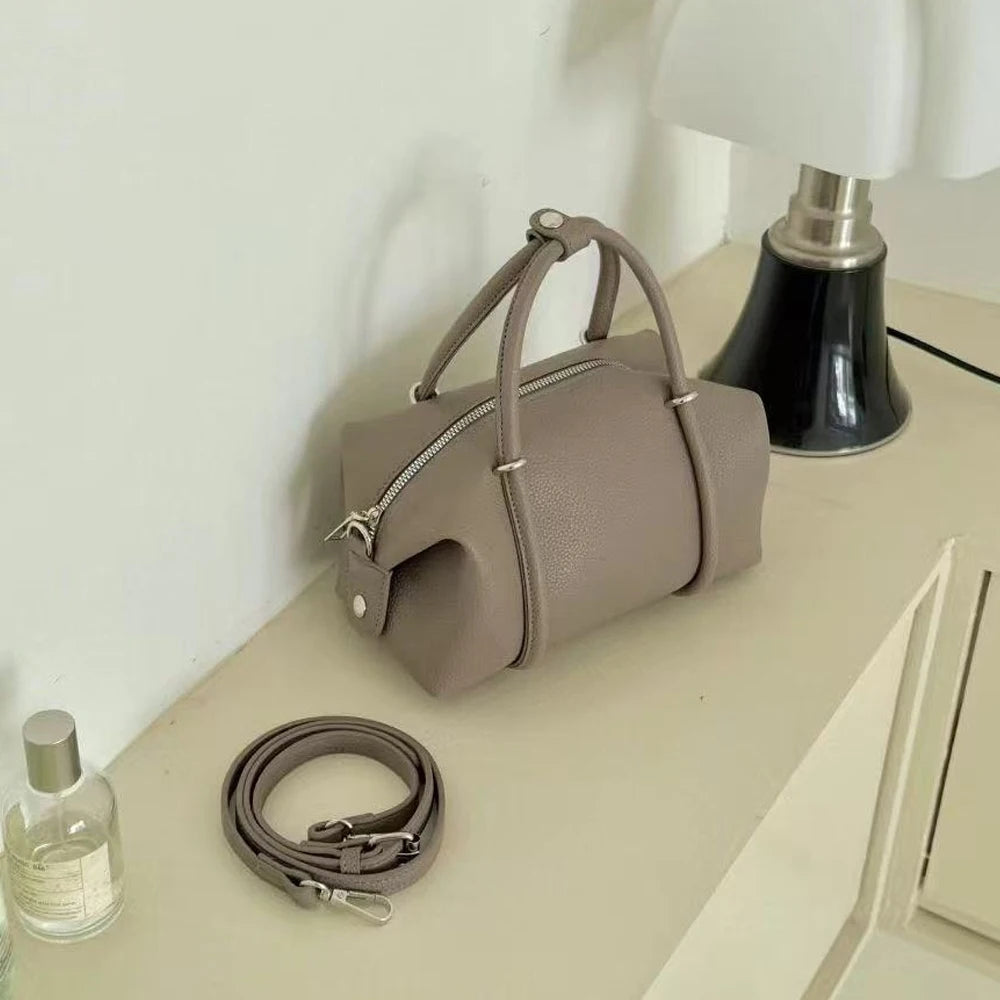 Korean Retro Minimalist Boston Pillow Bag 2026 New Handbag