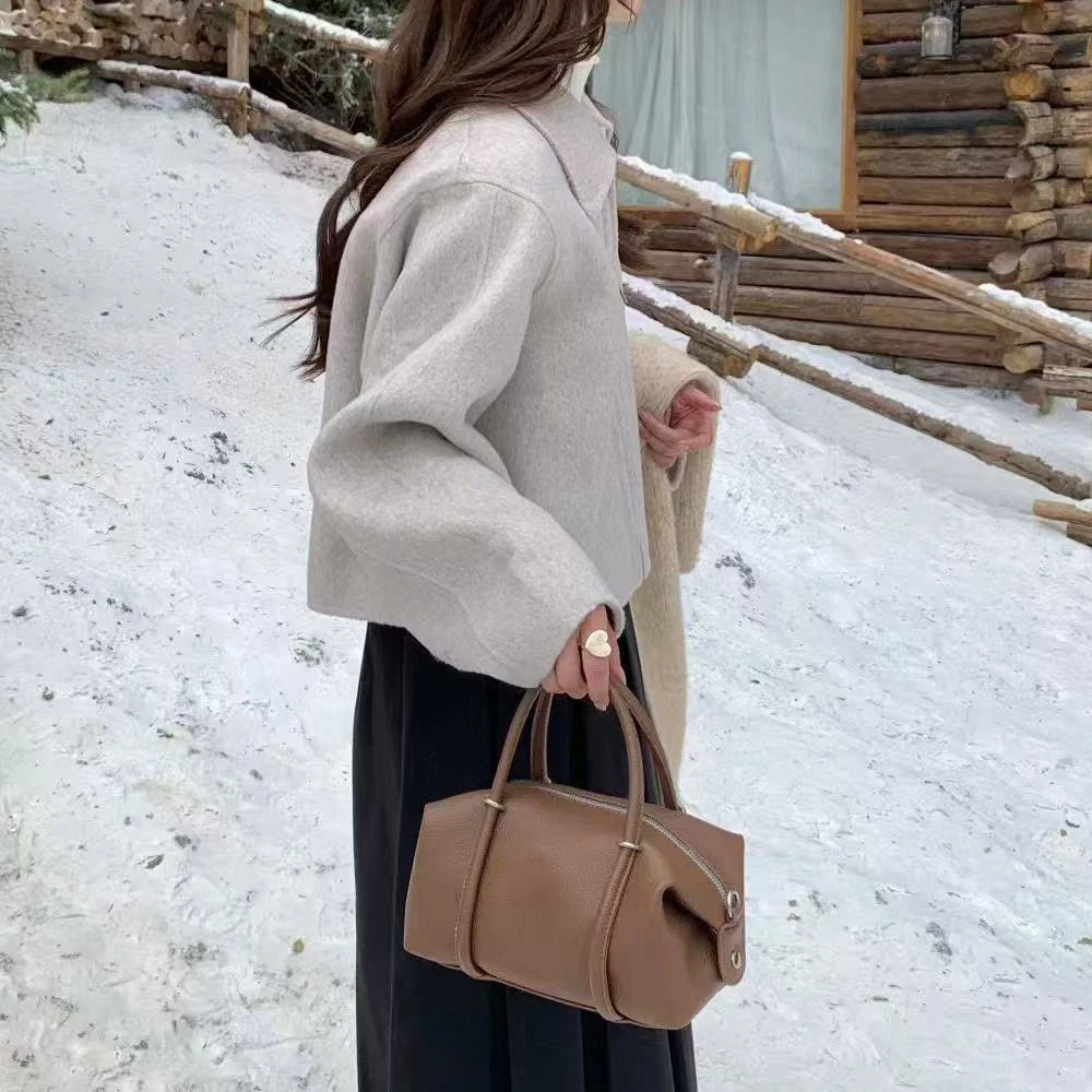 Korean Retro Minimalist Boston Pillow Bag 2026 New Handbag