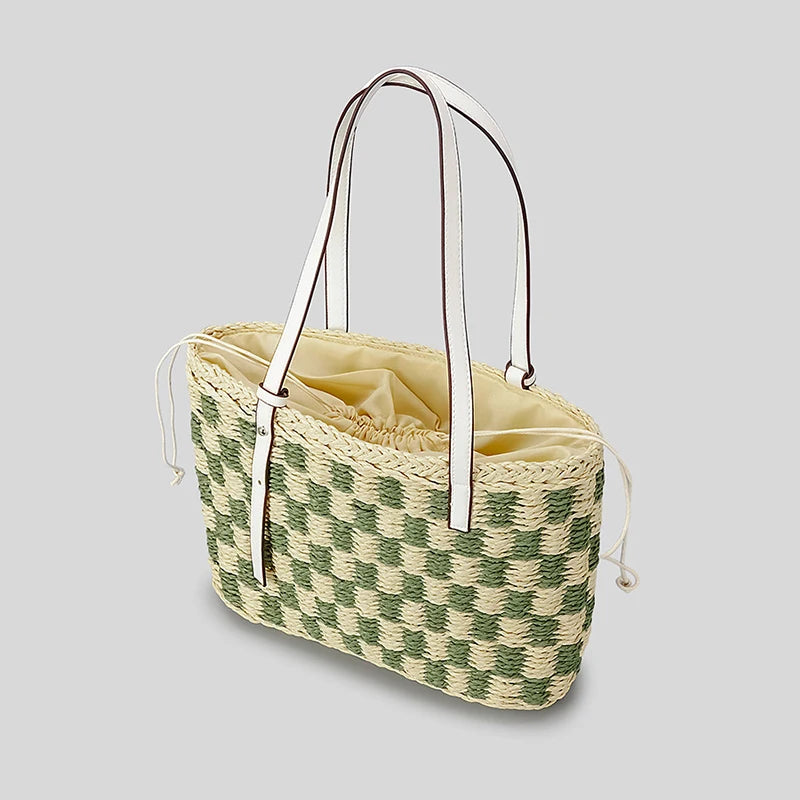 Lattice Woven Handmade Summer Fashion Women Holiday Handbag Straw Bag