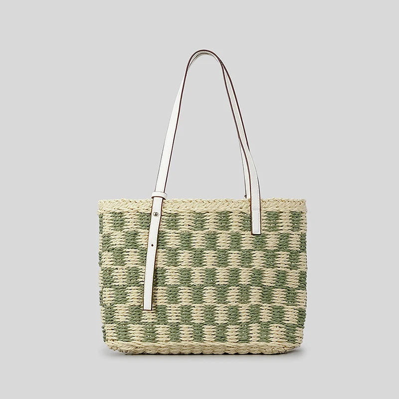 Lattice Woven Handmade Summer Fashion Women Holiday Handbag Straw Bag