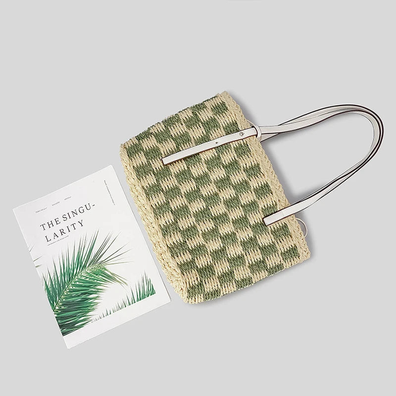 Lattice Woven Handmade Summer Fashion Women Holiday Handbag Straw Bag