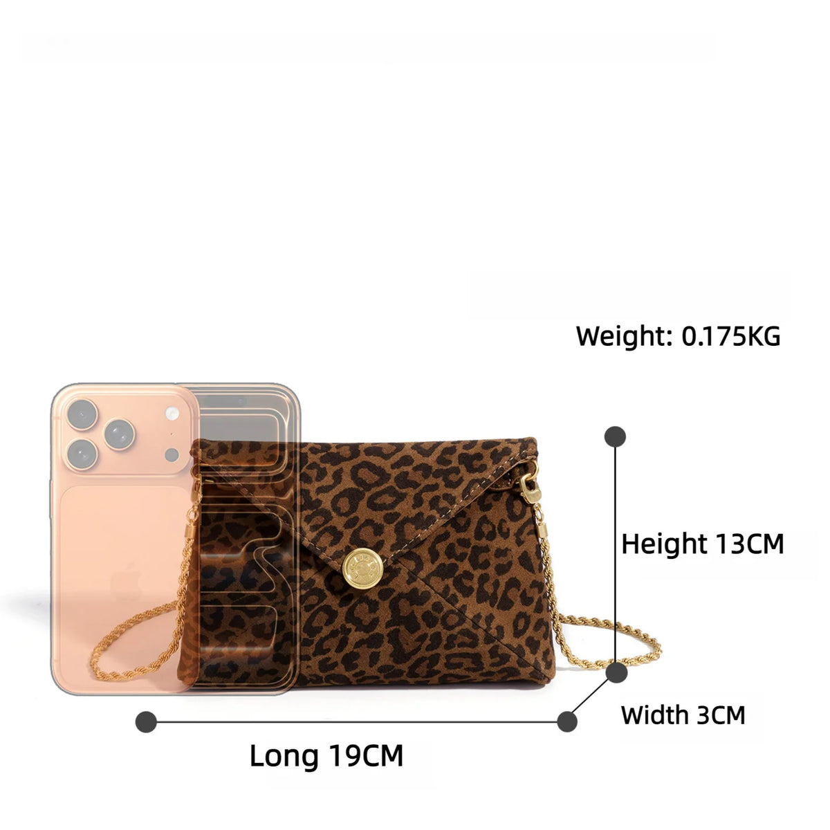 Leopard Print Suede Bags Clutch Bags Evening Bags Genuine Leather Ladys Bags Chain Strap Women's Shoulder Bag Crossbody Bags