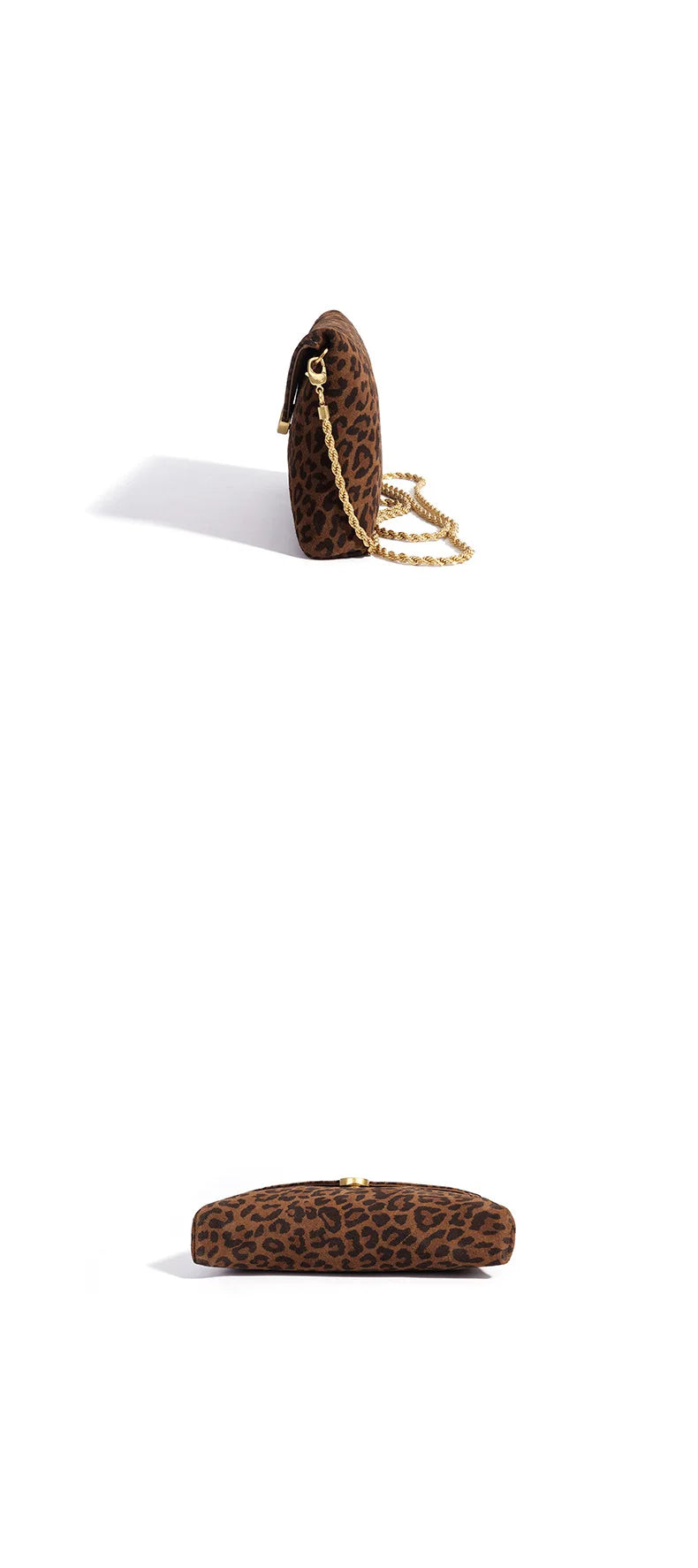 Leopard Print Suede Bags Clutch Bags Evening Bags Genuine Leather Ladys Bags Chain Strap Women's Shoulder Bag Crossbody Bags
