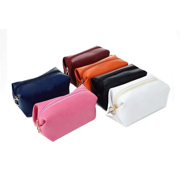 Low MOQ Women Cosmetic Pouch Luxury Lady Makeup Bag with Zipper